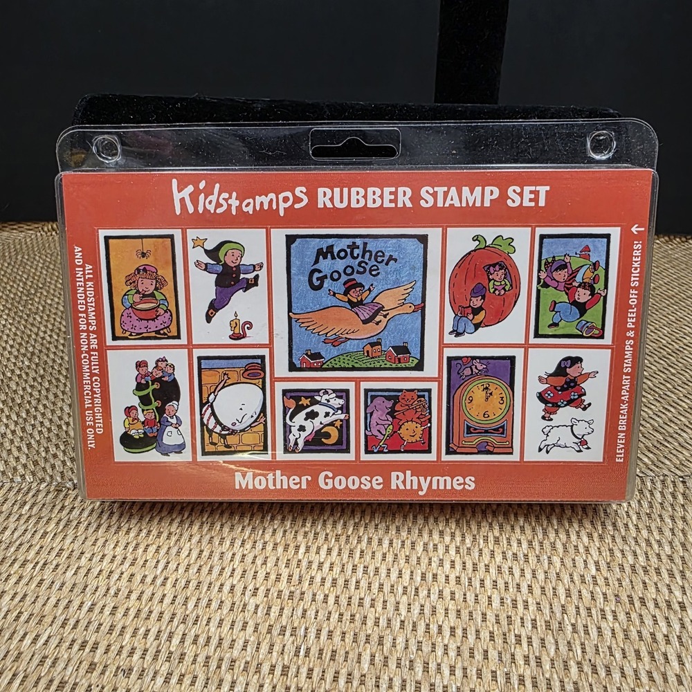 VTG Kidstamps Mother‎ Goose Rhymes Rubber Stamp Set UNUSED New Craft Kids